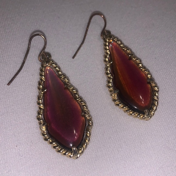 Purple Statement Earrings - Picture 2 of 3